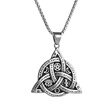 NIGHTCRUZ Witch Knot Necklace - Triple Goddess Triquetra Pendent - Irish Christian Trinity Knot Necklace