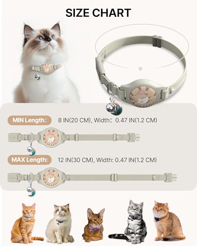 Cat Tracker Collar (Khaki & White) — view 6