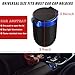 Dickno Car Ashtray with Lid, Detachable Stainless Smokeless Auto Ashtray, Portable Mini Vehicle Trash Can with LED Blue Light, Universal Interior Accessories for Cup Holder (Blue, 1 PC)