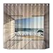 Produktbild Aliyz Balkon Paradise Sunshine Beach Home Hotel Badezimmer Dekorieren Haken Wasserdicht Mehltau Stoff Duschvorhänge Polyester Material 71x71 Zoll