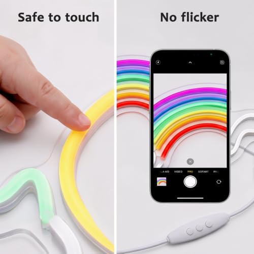 Image of Rainbow Cat LED Neon Sign, Dimmable USB Light for Kids Room Wall Decor Gift