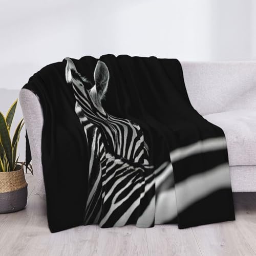 Couverture de lit imprimé zèbre noir et blanc microfibre douce EdWal