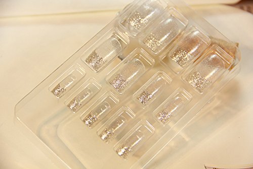 YUNAI 24pcs/set Art False Nails French Manicure Glitter Long Nail Design Nails Art Tips Transperent Nail Patch - Thumbnail 6