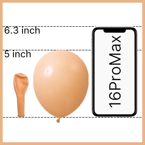 PartyWoo Nude Balloons 100pcs 5 Inch Apricot Fall Neutral Boho Latex Balloons for Jungle Safari Thanksgiving Boy Baby Shower Birthday Anniversary Neutral Woodland Themed Party Decorations Brown-Y103 - Thumbnail 2