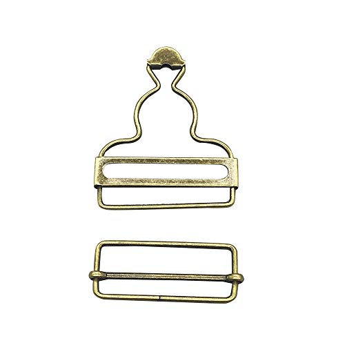 Zqmall 45Mm(1 3/4 Inch) Suspender Adjuster Overall Braces Buckle,Bronze Dungaree Fastener Braces Buckle With Slider,Pack Of 6 Sets,Bronze,Q348 #TOP1