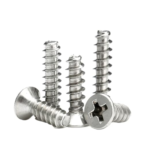 100個/ロット 十字穴付き皿頭セルフタッピングネジ ニッケルメッキ 炭素鋼 M1 M2 M2.6 M3 M4 フラットネジ(3mm x100pcs)
