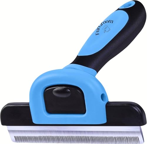FurGroom Deshedding Tool for Dogs and Cats-Reduces Shedding by Up to 95% in Less Than 10 Minutesbest Choice for Grooming and Deshedding Your Lovely Pets. Dog Cat Horse Rabbit Brush (BLUE L)