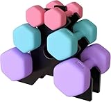 Hexagon Dumbbell Free Hand Weight Set 12KG with Storage Rack CANMALCHI,Suitable for Home Gym Exercises,Weight Lifting Workout Training Equipment