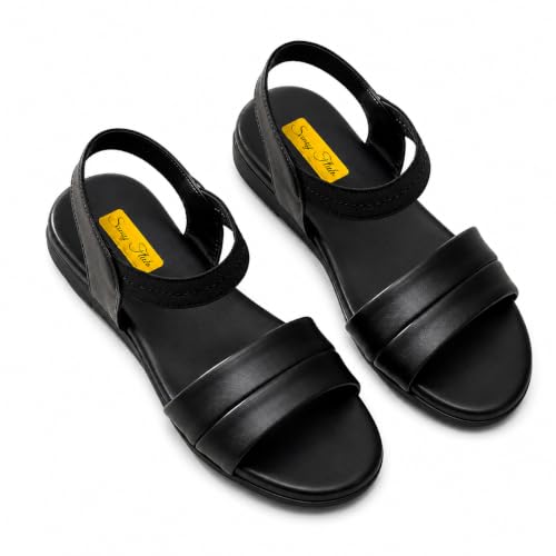 Image of Women's Comfortable Fashion Flat Sandals Open-Toe Casual Sandals Lightweight Slip-On Daily Wear Footwear
