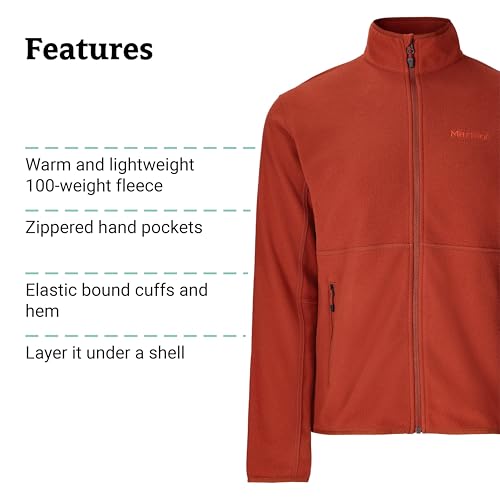 Image of MARMOT Men's Rocklin Full-Zip Jacket - Classic, Warm, Lightweight 100-Weight Fleece Layer