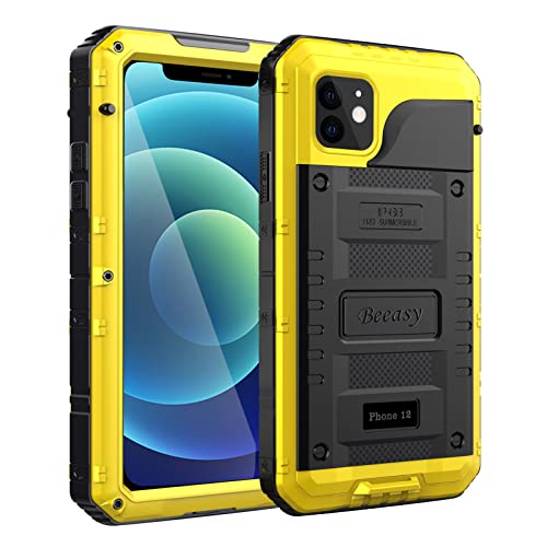 Beeasy Funda para iPhone 12 Impermeable,Antigolpes con Protector de Pantalla,360°Protección Rígida Robusta Antigravedad Carcasa Resistente al...