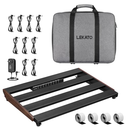 LEKATO Pedal board, Guitar Pedal Board with Built-in Power Supply, 15.5x11x2' 2.1LB, Aluminium Alloy...