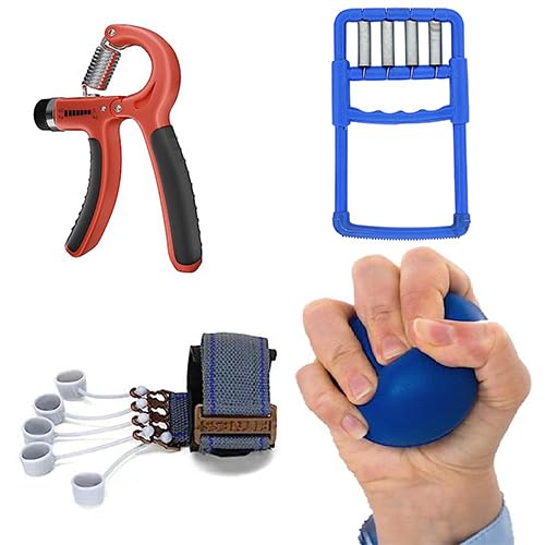 MCP Healthcare Home Exerciser Kit for Fitness Exerciser Tools Adjustable All Fitness Levels Fitness Accesories Kit Arm Exerciser, Finger Exerciser , Hand Grip, Stress Ball Fitness Kit