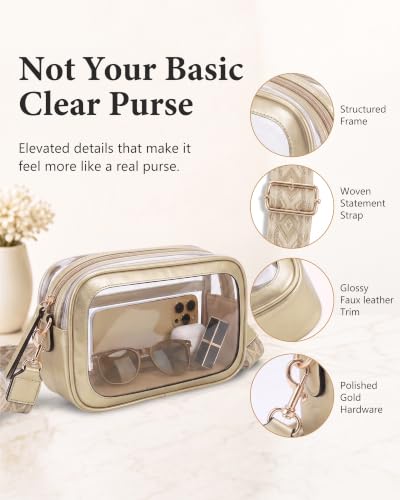 Image of Wuflyover Clear Bag for Stadium Events, Clear Crossbody Purse for Women