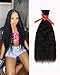 Super Wave Human Braiding Hair-Wet And Wavy Bundles Human Hair for Boho Braids,100% Top Grade Unprocessed Brazilian Virgin Hair Extensions(16 Inch-5 Bundles,Natural Black)