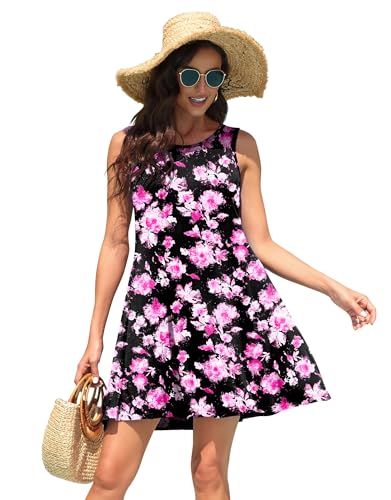 Image of WEACZZY Women Summer Casual Swing T Shirt Dresses Beach Cover up Loose Dress