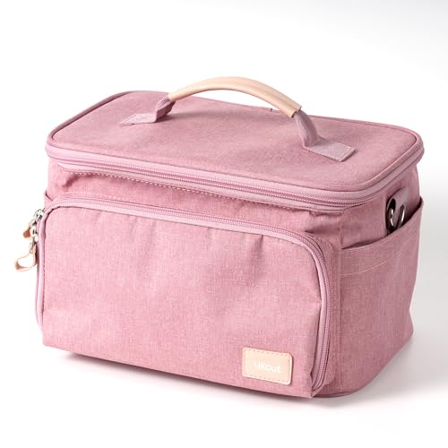 LIKCUT Carrying Case - Storage Bag with Removable Dividers Compatible with Cricut Joy Machine Accessories and Suppliers for Efficient Tool and Craft Organization in Daily Storage Use Pink