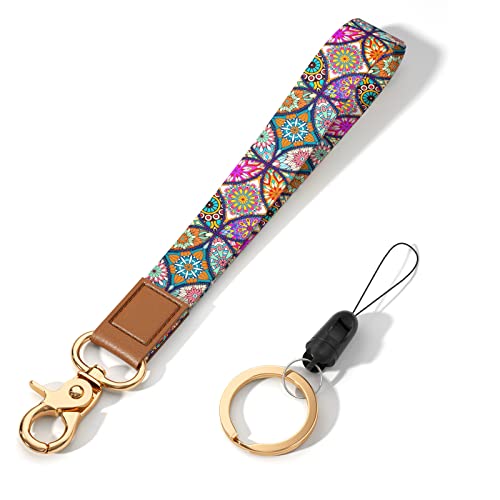 Image of Wrist Lanyard Key Chain, Cute Wristlet Strap Keychain Holder for Women Men Car Keys ID Badges Card Wallet Phone Camera