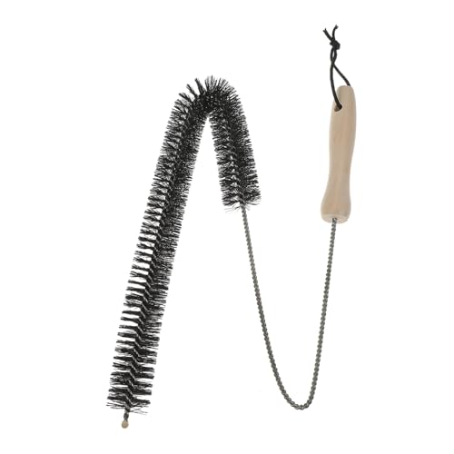 HOMSFOU Cepillo Limpiador Ventilación Secadora Flexible Inoxidable Mango Madera Antideslizante para Limpieza Lavadora y Frigorífico Multiusos y Duradero para Eliminar y Suciedad