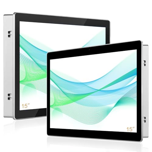 Image of 15 inch Aluminum Flat Embedded Industrial Touch Screen Monitor,HDMI /VGA /DVI Interface, Capacitive Touch Screen Monitor Supports 10 Points Touch,1024 x 768 @ 60Hz