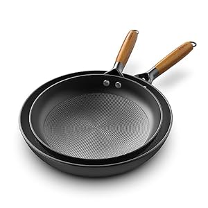 imarku Frying Pan Set – 10 &12inch Pot Set with Removeable Handle Honeycomb Cast Iron Skillets, Large Frying Pans Nonstick Dishwasher Safe, Oven Safe Kitchen Pans for Cooking Pots and Pans Set