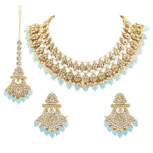 Image of Rubans Beads Necklace Set Gold Plated Traditional Jewellery Gift for Women & Girls