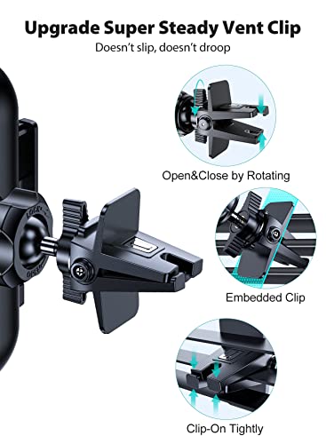 Image of VICSEED Air Vent Clip for Car Mount, Twist-Lock Anti-Shake Vent Grip, 17mm (0.67inch) Ball Head Universal for Most Phone Mount for Car (Pack of 2)