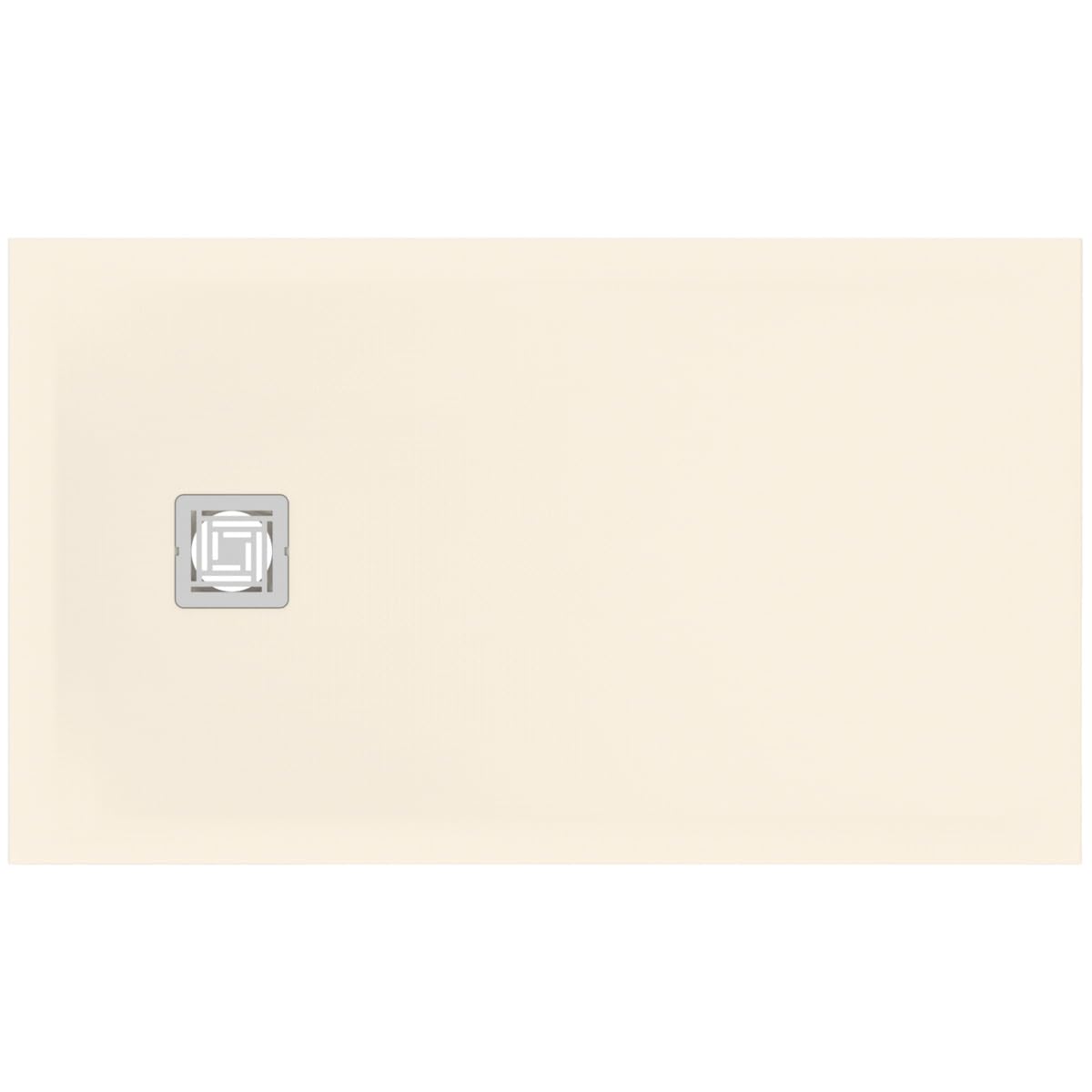 Ideal Standard - Ultra Flat S+, Plato de ducha rectangular ultrafino de resina efecto piedra, 120 x 70 cm, Ideal Solid, desagüe lado corto, arena