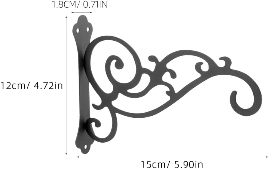 Mipcase Wall-Mounted Plant Hanger Hook 5.89In Black Carbon Steel Heavy-Duty Bracket for Hanging Planters & Bird Feeders, Easy Install for Balcony, Patio, Indoor & Outdoor