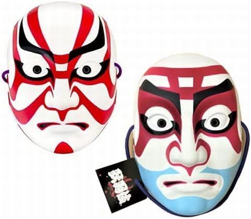 OtakuJapanese kabuki mask Omen kumadori sujikuma traditional Face cosplay（thank you pakage）