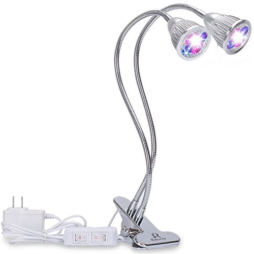 Rozway Grow Light, Dual Head LED Grow Lamp for Plants | HIGH YIELDS| Gooseneck w/Dual Switches. Plant Lights for Indoor Garden Hydroponics