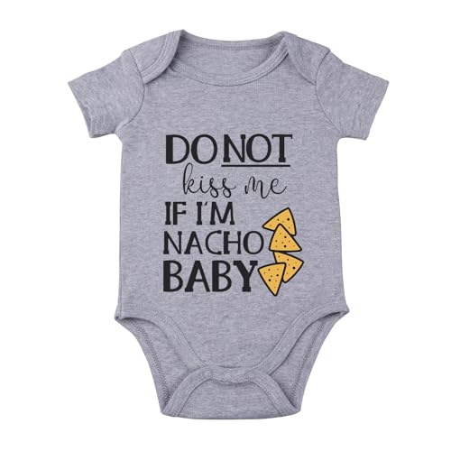 Image of Funny Baby Bodysuit Nacho Baby Infant Newborn Do Not Kissme If Im Nacho Unisex Romper