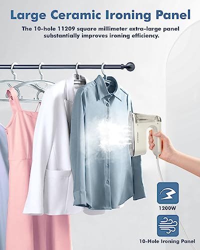 Travel Steamer for Clothes Portable, HOMEASY Mini Steamer Iron for Clothes, 2 in 1 Garment Clothes Steamer Handheld with Detachable Water Tank for Home & Travel, Fast Heat up, 1200W