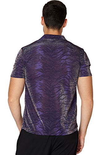 INTIMO Mens' Animal Print Sparkle Button Up Sleep Shirt4