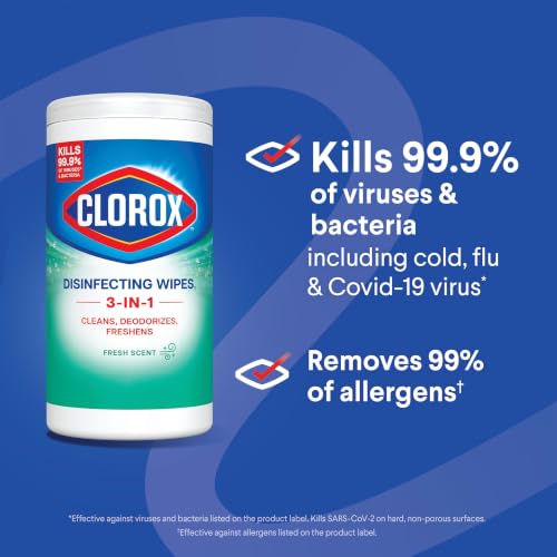 Image of Clorox Disinfecting Cleaning Wipes, Bleach Free, Fresh Scent, 35 Count (Pack May Vary)