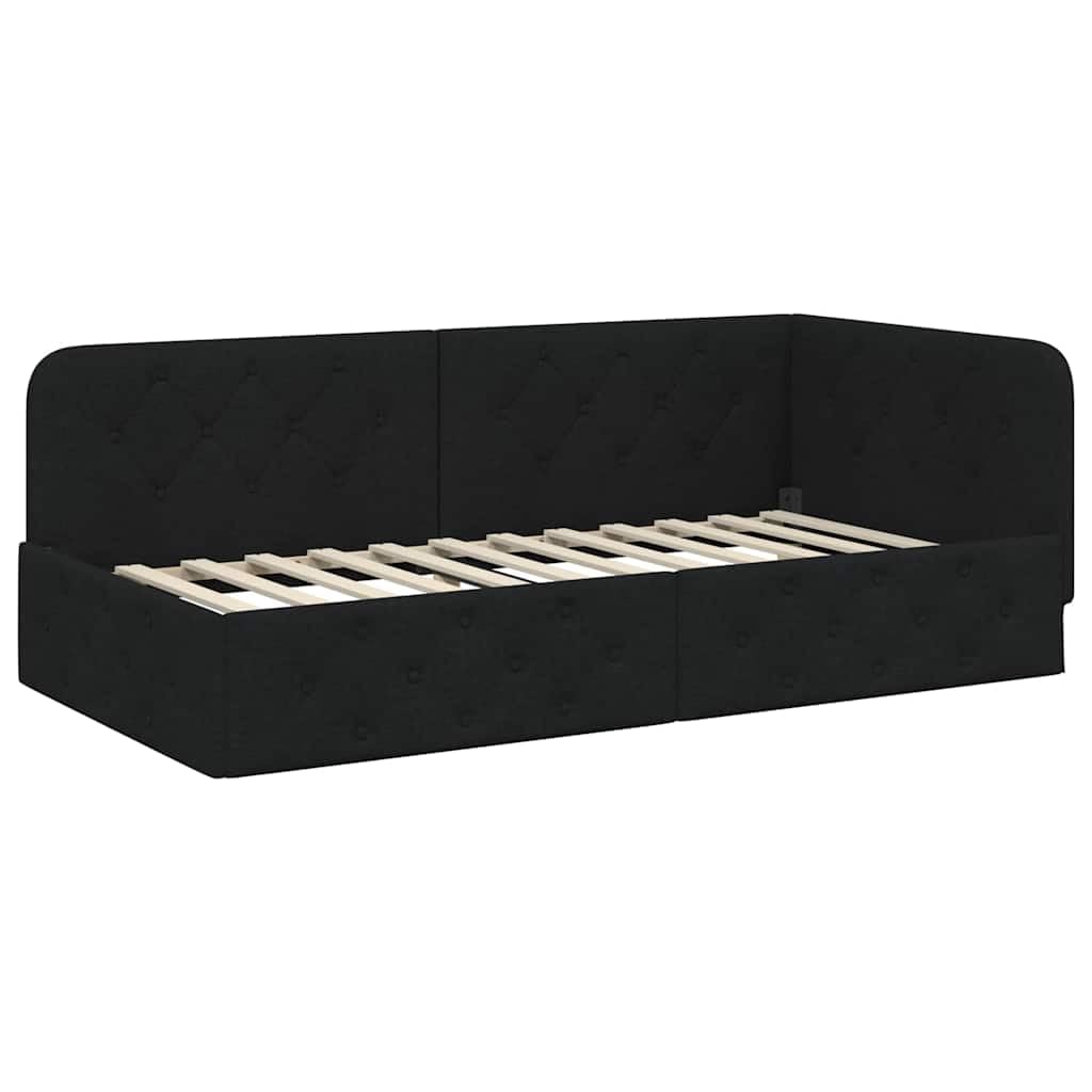 Metalowa malowana proszkowo do sypialni 140x200 czarny | Rama łóżka metalowa 140x200 z listwami, wytrzymała rama łóżka do sypialni, malowana proszkowo czarna