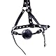 MFMYEE SM PU Leder Band Ball Mund gestopft Spielzeug knebel,Bondage Kopf Harness mit Fetisch SM Silikonkugel(Durchmesser48mm)