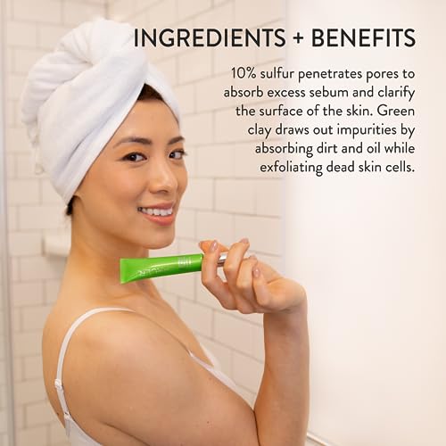 Lancer Skincare Clarifying Detox Mask, Green Clay Mask with 10% Sulfur for Oily, Congested, and Acne-Prone Skin, 0.5 Ounces - Image 4