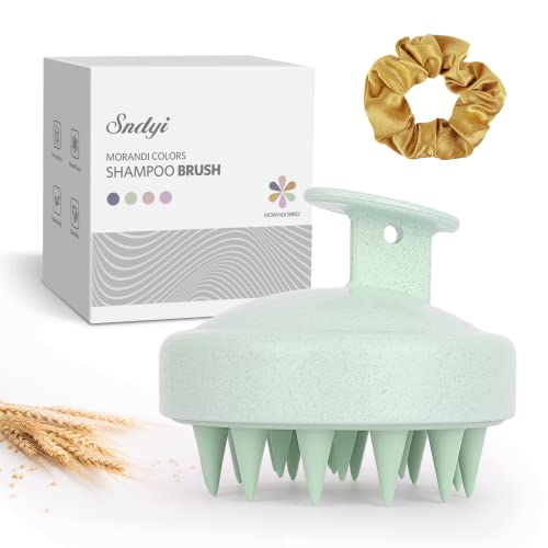 Sndyi Scalp Massager Shampoo Brush, Scalp Scrubber For Dandruff Removal, Scalp Massager For Hair Growth, Soft Silicone Hair Scrubber/Exfoliator Brush, Wet Dry Scalp Brush For Shower, Green #TOP26