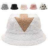 Gadfary Bucket Hat Women Furry Fuzzy Bucket Hats for Ladies, Winter Warm Fluffy Plush Faux Fur Hat for Women (Pattern-Appa)