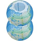 Toddmomy 2 Stück Erde Papierlaternen Weltkarten motiv Dekorative Hängelampen für Party Deko Innen Außen Reise themen Events