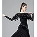 Yhhsgscr Round Neck Ballroom Practice Clothes for Women Banquet Top Long Sleeve National Standard Tango Dance Bodysuit,Black,XL