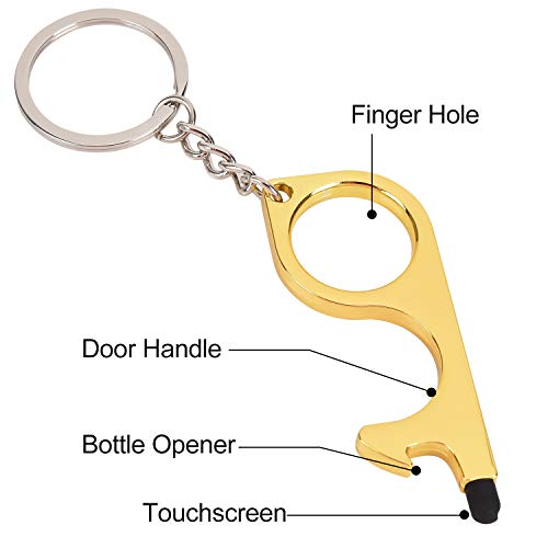 Browill Portable Door Opener Tool & No Touch Hand Tool With Key Ring, All Avoiding Germs by Working on Touchscreens & Signature pads, Carrying shopping bags (4)