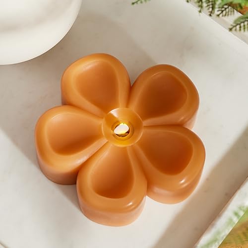 Image of Luminara - Flameless Flickering Moving Flame Nature-Inspired Battery Operated LED Decor - Spring Summer Collection - Sunlit Honey Flower Tealight Candle - 4.7 inch x 2.1 inch