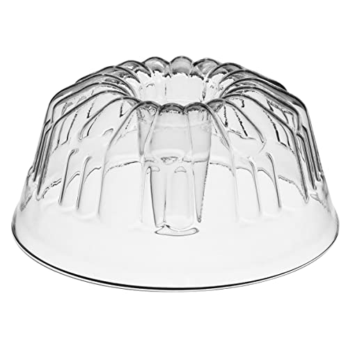 Simax Clear Glass Fluted Bundt Cake Pan | Heat, Cold, And Shock Proof, 2.1 Quart (8.4 Cups), Made In Europe, Great For Ring Cakes, Puddings, Desserts, Monkey Bread, And More, Dishwasher Safe #TOP1