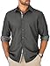 MAPICK Mens Untucked Dress Shirt Stretch Wrinkle Free Button Down Shirt Long Sleeve Business Casual Lightweight Denim Texture