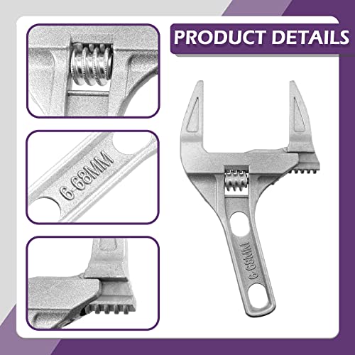 Swpeet 6Pcs 31/32" 21/32" 1-1/32" 1-7/16" 1-9/32" 1-3/32" Stainless Steel Shower Double-Ended Valve Socket Wrench with Adjustable Shower Wrench Set, for Removing Tub & Shower Valve - Image 4
