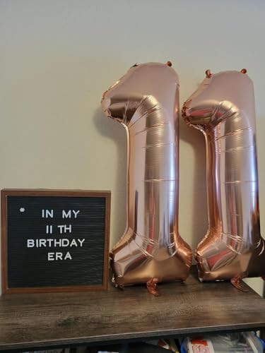 Image of Number Balloons Rose Gold 1 Balloon 40 inch for 1st Birthday Decoration | Saturated Color, Large 40 in, With Straw & Hanging Hole, For Back-to-School Season, Wedding, Christmas, New Year, Anniversary