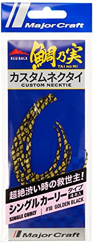 Red Back Single Curly Tai Rubber Nectie Tmn-S #010 Golden Black