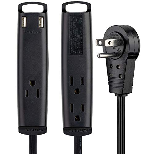 MAXIMM Exclusive Design 360° Rotating Flat Plug USB Charging Extension Cord, 3 Ft